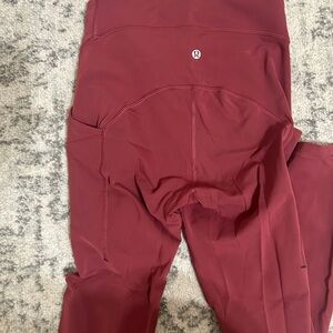 Lululemon burgundy red leggings